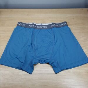 PAIR OF THIEVES Mens Boxer Briefs Small Blue Superfit Mesh Magic Stretch